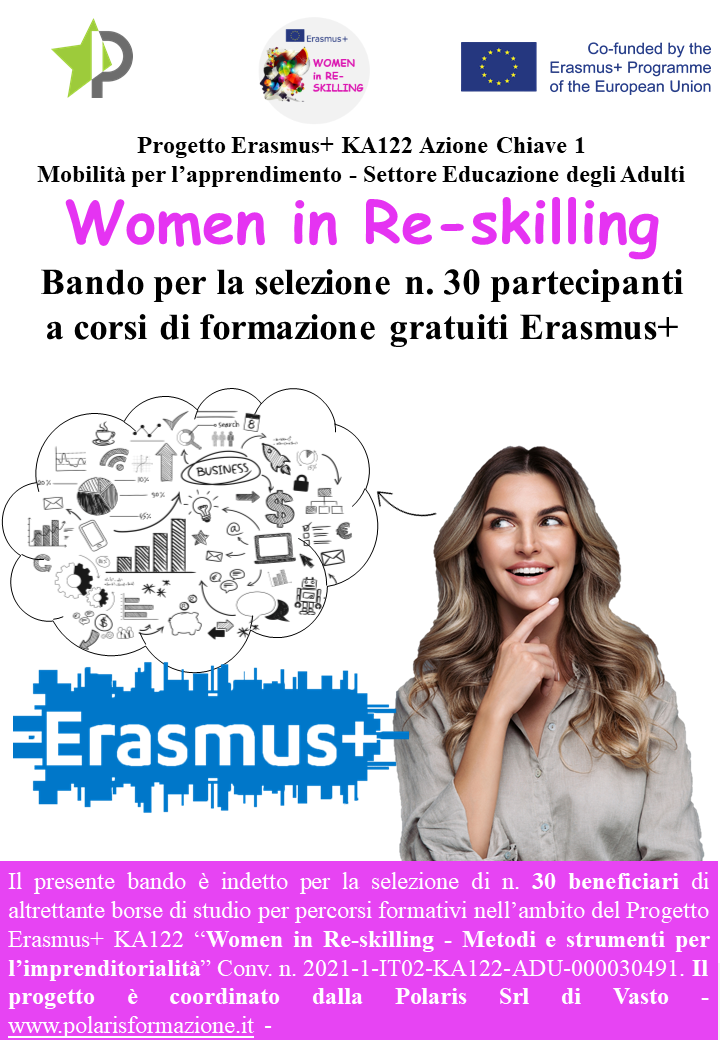 “Women in Re-skilling” – Corsi gratuiti e stage all’Estero con Erasmus+